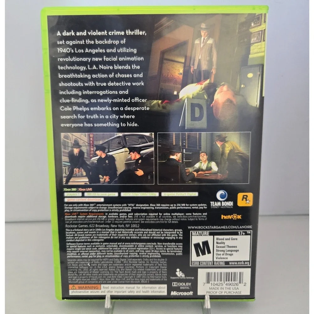 L.A. Noire - Xbox 360 - Complete CIB - 3 Discs W/ Manual Tested‎ & Working